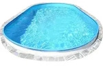 Stahlwandpool oval 623x360x120 cm, Stahl 0,4 mm wei&szlig;, Folie 0,4 mm blau,