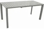 DEGAMO Gartentisch Esstisch Ausziehtisch BAGO 120/162x70cm, Aluminium silbergrau,