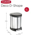 Curver Deco Bins 3253922160018, 250 mm, 210 mm, 280 mm - Schwarz/Silber