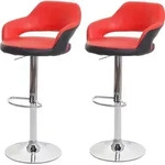 2er-Set Barhocker HWC-F16, Barstuhl Tresenhocker Drehhocker, mit Lehne Kunstleder