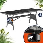 CASARIA&reg; Polyrattan Gartentisch 190x90x74cm mit Ablage WPC-Tischplatte