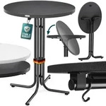 Klappbarer Stehtisch rund h&ouml;henverstellbar &Oslash; 70 cm, 110 cm H&ouml;he, Indoor &...