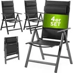CASARIA&reg; Gartenst&uuml;hle 4er Set Klappbar Gepolstert Alu 8- Fach Verstellbar 120...