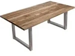 M&ouml;bilia Esstisch 160 x 90 cm | 43 mm Platte Mango natur | Gestell Metall