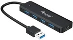 Equip USB-Hub 4-Port 3.2 ->4x3.0 +USB-C Adp.5Gbps o.Netz.sw - Schwarz