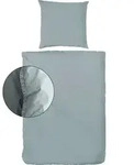 Hahn Linon Bettw&auml;sche 155x220 cm + 80x80 cm Stone Washed Salbei - Bunt