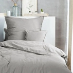 Hahn Linon Bettw&auml;sche Stone Washed 100% Baumwolle Rei&szlig;verschluss Bettbezug