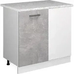 Eckunterschrank Vicco R-Line Beton 86 cm , AP Marmor, Model 37752 - Grau/Wei&szlig;