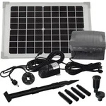 Agora-Tec&reg; Solar Springbrunne Teich - Pumpe - Set mit Akku und LED Licht 10W-BL-V2.0