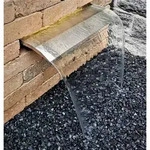 Wasserfall 60 cm langer Auslauf Edelstahl matt geb&uuml;rstet LED-Beleuchtung...