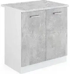 Sp&uuml;lenunterschrank Vicco R-Line Beton 80 cm , AP Marmor, Model 30241 - Grau/Wei&szlig;