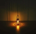 Solarlaterne Gitterlampe Hanfseil, H&ouml;he 40,5cm - Bunt