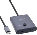 InLine USB-C Switch, bidirektionaler Umschalter, 10Gb/s, 100W, USB Typ-C, 10 Gbit/s,