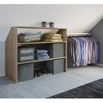 VCM Holz Kleiderschrank | offener Schrank | begehbarer Kleiderregal | Dachschr&auml;gen