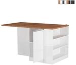K&uuml;cheninsel mit Tisch f&uuml;r moderne K&uuml;che 2 T&uuml;ren 160x90x90cm Grover - Wei&szlig; -