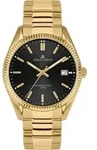 Jacques Lemans 50-3M Herrenuhr Derby Goldfarben/Schwarz - Schwarz