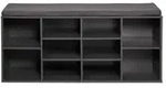 KESPER&reg; Schuhschrank mit Sitzkissen, grau, f&uuml;r 10 Paar Schuhe, 8 F&auml;cher,