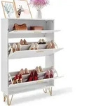 VEVOR Schuhschrank Schmal, Schuhregal Wei&szlig;, 800 x 239 x 1200 mm Schuhkipper...