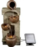 Teamson Home Garden & Outdoor Solarbetriebenes Wasserspiel mit Lichtern,