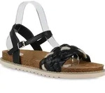 VAN HILL Damen &Uuml;bergr&ouml;&szlig;en Riemchensandalen Sandale Bast Profil-Sohle Schuhe