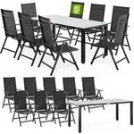 CASARIA&reg; Gartenm&ouml;bel Set 8 St&uuml;hle mit Tisch 190x90cm Aluminium Sicherheitsglas