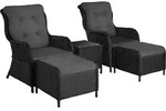 tectake&reg; Aluminium Rattan Sitzgruppe Benissa f&uuml;r 2 bis 4 Personen - Schwarz