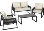 tectake&reg; Aluminium Garten-Lounge Set Captive im Rope-Design - Dunkelgrau