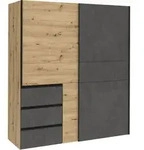 Schwebet&uuml;renschrank - 170 x 201 cm - 3 Schubladen - Artisan Eiche Nachbildung -
