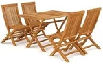 vidaXL 5-tlg. Garten-Essgruppe Massivholz Teak - Braun
