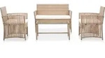 vidaXL 4-tlg. Garten-Lounge-Set mit Auflage Poly Rattan Beige - Beige