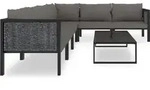 vidaXL 7-tlg. Garten-Lounge-Set mit Auflagen Poly Rattan Anthrazit - Grau