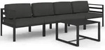 vidaXL 5-tlg. Garten-Lounge-Set mit Kissen Aluminium Anthrazit - Grau