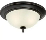 Deckenleuchte Harwell 33 cm Bernstein Bronze und Mattglas - Bronze