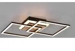 Flache Deckenleuchte GIRO mit Fernbedienung, Breite 57cm, Schwarz Holzoptik - Schwarz