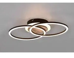 Flache Deckenleuchte GIRO mit Fernbedienung, Breite 46cm, Schwarz Holzoptik - Beige