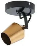 Lindby Deckenstrahler Sylveria, 1.flg., schwarz/gold, Eisen - Gold