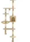 vidaXL Wandkratzbaum mit Sisal-Kratzs&auml;ulen 194 cm Beige - Beige