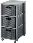 Rotho Rollcontainer Country 3x18L - Schubladenturm 37,5 x 32,5 x 75,0 cm -