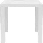 SalesFever Esstisch quadratisch | 80 x 80 cm | MDF wei&szlig; Hochglanz lackiert | B 80 x