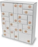 itenga SET Adventskalender zum F&uuml;llen Quader Mix (wei&szlig;) + Sticker Z51 - Wei&szlig;