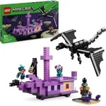 LEGO Minecraft Der Enderdrache und das Endschiff, Action-Spielzeug und Entdeckerset,