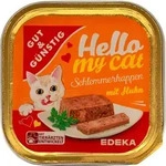 Hello my cat Katzenfutter Schlemmerhappen mit Huhn, 32er Pack (32 x 100g Schale)
