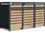 AXI Lucas M&uuml;lltonnenbox in Metall Anthrazit / Holzoptik | M&uuml;lltonnenverkleidung mit