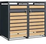 AXI Lucas M&uuml;lltonnenbox in Metall Anthrazit / Holzoptik |...