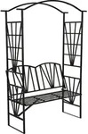 tectake&reg; Rosenbogen aus Stahl 114 x 42 x 210 cm - Schwarz