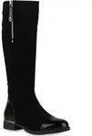 VAN HILL Damen Klassische Stiefel Ava Profilsohle Blockabsatz - Schwarz - 36