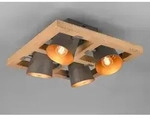 LED Deckenstrahler 4-flammig mit Holz Beleuchtung Flur, Diele und Treppenhaus