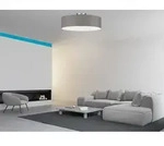 Deckenleuchte mit Stoff Lampenschirm Grau 30cm - Textil Deckenlampe Stoffschirm...