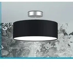 Deckenleuchte mit Stoff Lampenschirm Schwarz 30cm Textil Deckenlampe...