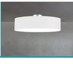 Deckenleuchte mit Stoff Lampenschirm Wei&szlig; 50cm - Textil Deckenlampe...